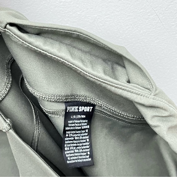 Pink Sport Sage Green Eyelet Cut Out 7/8 Length Seamless Leggings Women’s Large - Picture 7 of 7